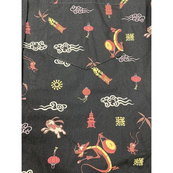 Our Universe Disney Mulan Icons Allover Print Woven Button Up Men's XS Rare EUC‎ - Picture 3 of 8